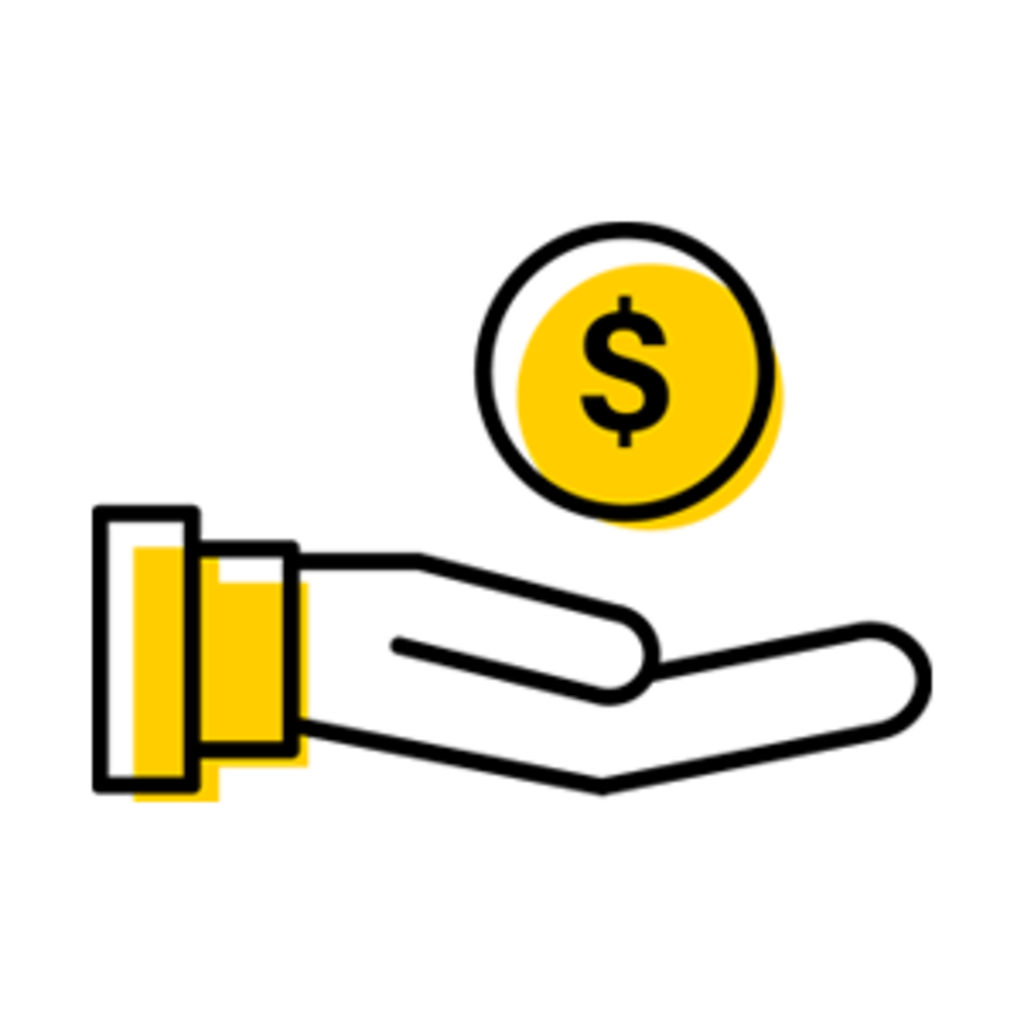 hand funding coin icon